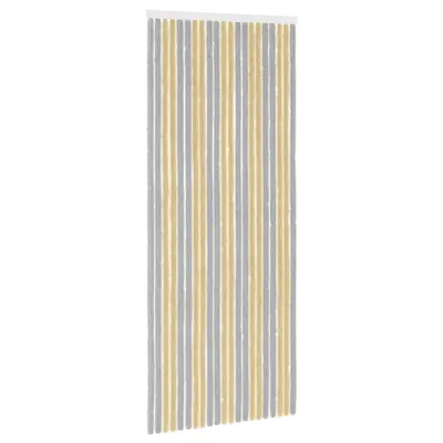 vidaXL Zaslon proti insektom Chenille Siva in bež 90 x 220 cm 100% PP