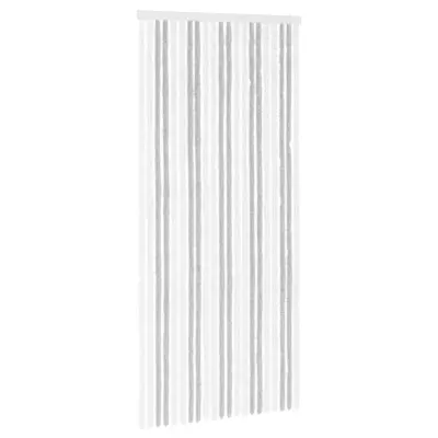 vidaXL Zaslon proti insektom Chenille Svetlo siva in bela. 90 x 200 cm