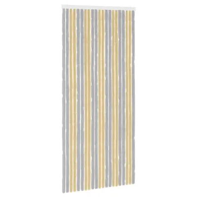 vidaXL Zaslon proti insektom Chenille Siva in bež 90 x 200 cm 100% PP