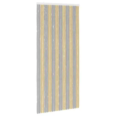 vidaXL Zaslon proti insektom Chenille Siva in bež 100 x 220 cm 100% PP