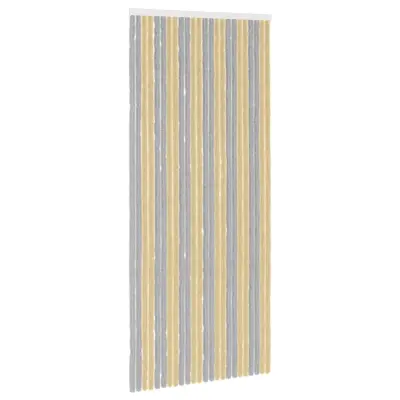 vidaXL Zaslon proti insektom Chenille Siva in bež 100 x 230 cm 100% PP