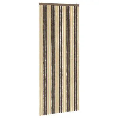 vidaXL Zaslon proti insektom Chenille Temno rjava in bež 90 x 220 cm