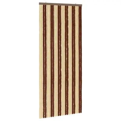vidaXL Zaslon proti insektom Chenille Rjava in bež 100 x 230 cm