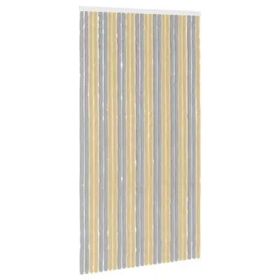 vidaXL Zaslon proti insektom Chenille Siva in bež 118 x 220 cm 100% PP