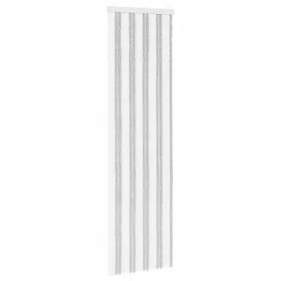 vidaXL Zaslon proti insektom Chenille Svetlo siva in bela. 56 x 200 cm