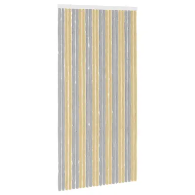 vidaXL Zaslon proti insektom Chenille Siva in bež 100 x 200 cm 100% PP