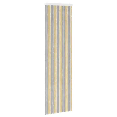 vidaXL Zaslon proti insektom Chenille Siva in bež 56 x 200 cm 100% PP