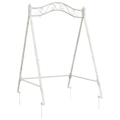 vidaXL Okvir za gugalnico Antik bela 113 x 121,5 x 168 cm Jeklo