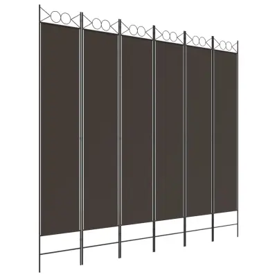 vidaXL Paravan 6-delni rjav 240x220 cm blago