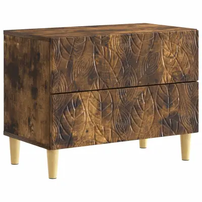 vidaXL Nočna omarica Dimljen hrast 62 x 34,5 x 48 cm Inženirski les