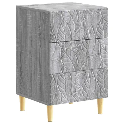 vidaXL Nočna omarica Siva Sonoma 43 x 39,5 x 66,5 cm Inženirski les