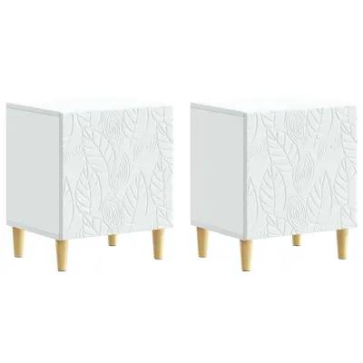 vidaXL Nočna omarica 2 pcs Bela 43 x 34,5 x 50 cm Inženirski les