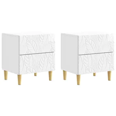 vidaXL Nočna omarica 2 pcs Bela visok sijaj 43 x 34,5 x 48 cm