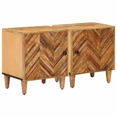 vidaXL Nočna omarica 2 pcs Rjava 40 x 33,5 x 46 cm Masiven les manga