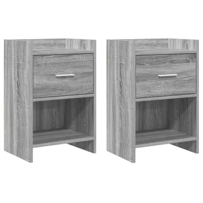 vidaXL Posteljne mize 2 pcs Siva Sonoma 40 x 30 x 60 cm Inženirski les