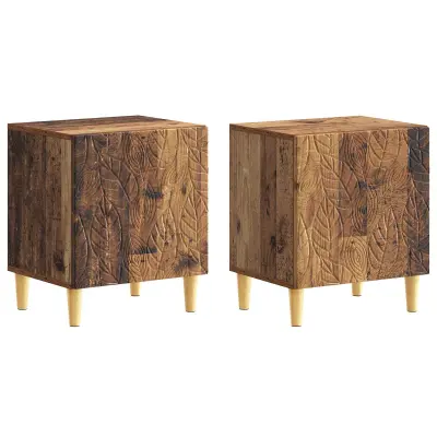 vidaXL Nočna omarica 2 pcs Star les 43 x 34,5 x 50 cm Inženirski les