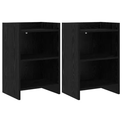 vidaXL Posteljne mize 2 pcs Črni hrast 40 x 30 x 60 cm Inženirski les
