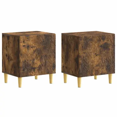 vidaXL Nočna omarica 2 pcs Dimljen hrast 43 x 34,5 x 50 cm