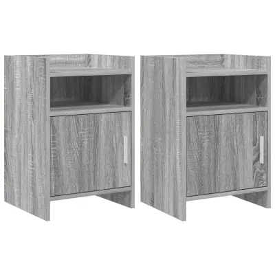 vidaXL Posteljne mize 2 pcs Siva Sonoma 40 x 36 x 60 cm Inženirski les