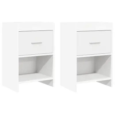 vidaXL Posteljne mize 2 pcs Bela 40 x 30 x 60 cm Inženirski les