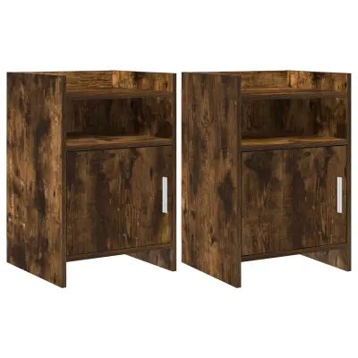 vidaXL Posteljne mize 2 pcs Dimljen hrast 40 x 36 x 60 cm