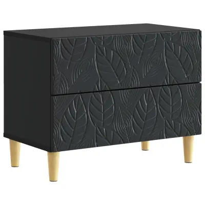 vidaXL Nočna omarica Črna 62 x 34,5 x 48 cm Inženirski les