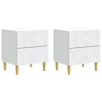 vidaXL Nočna omarica 2 pcs Bela 43 x 34,5 x 48 cm Inženirski les