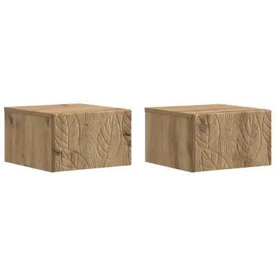 vidaXL Stenski nočni omarici 2 pcs Artisan hrast 49 x 34,5 x 20 cm