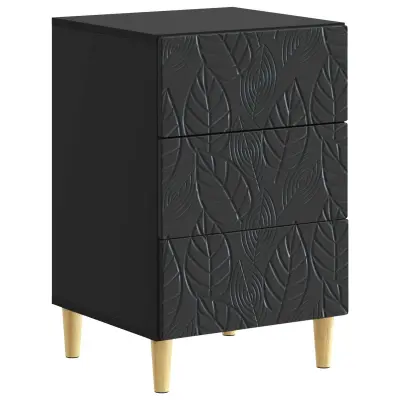 vidaXL Nočna omarica Črna 43 x 39,5 x 66,5 cm Inženirski les