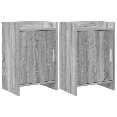 vidaXL Posteljne mize 2 pcs Siva Sonoma 40 x 30 x 60 cm Inženirski les