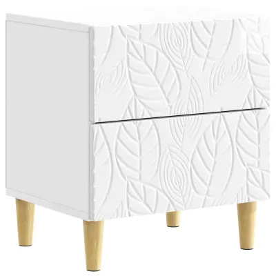 vidaXL Nočna omarica Bela visok sijaj 43 x 34,5 x 48 cm Inženirski les