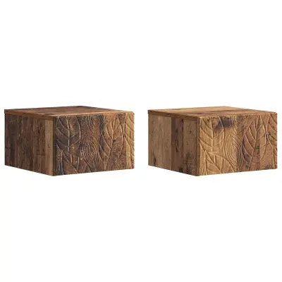 vidaXL Stenska stranska miza 2 pcs Star les 34,5 x 33 x 20 cm