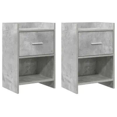 vidaXL Posteljne mize 2 pcs Betonsko siva 40 x 30 x 60 cm
