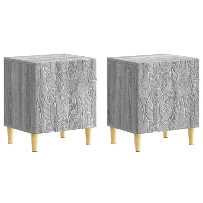 vidaXL Nočna omarica 2 pcs Siva Sonoma 43 x 34,5 x 50 cm