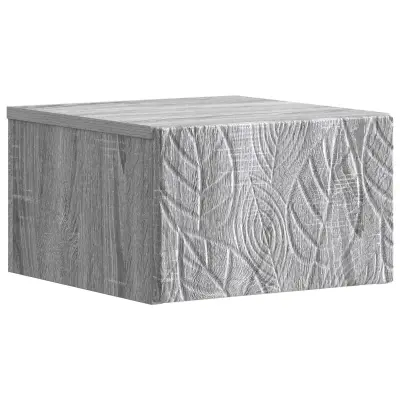vidaXL Stenska stranska miza Siva Sonoma 34,5 x 33 x 20 cm