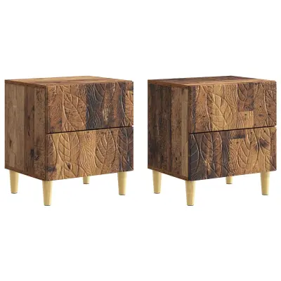 vidaXL Nočna omarica 2 pcs Star les 43 x 34,5 x 48 cm Inženirski les