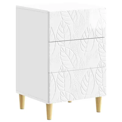 vidaXL Nočna omarica Bela visok sijaj 43 x 39,5 x 66,5 cm