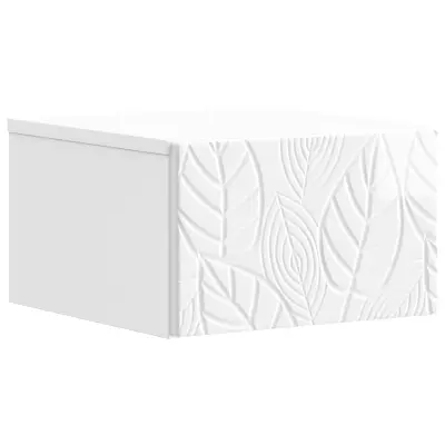vidaXL Stenska stranska miza Bela visok sijaj 34,5 x 33 x 20 cm