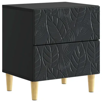 vidaXL Nočna omarica Črna 43 x 34,5 x 48 cm Inženirski les