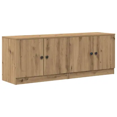 vidaXL Posteljna omarica z vrati 2 pcs Artisan hrast 66 x 35 x 48 cm