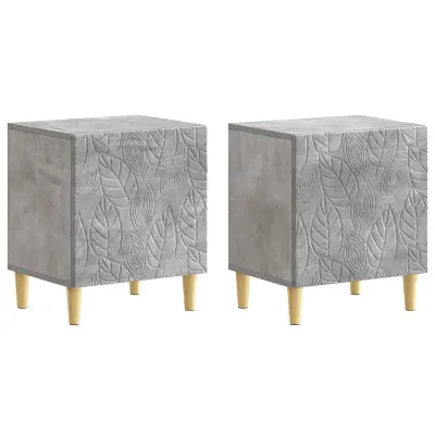 vidaXL Nočna omarica 2 pcs Betonsko siva 43 x 34,5 x 50 cm