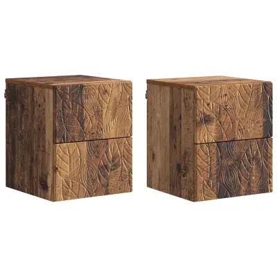 vidaXL Stenski nočni omarici 2 pcs Star les 34,5 x 33 x 40 cm