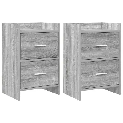 vidaXL Posteljne mize 2 pcs Siva Sonoma 40 x 30 x 60 cm Inženirski les