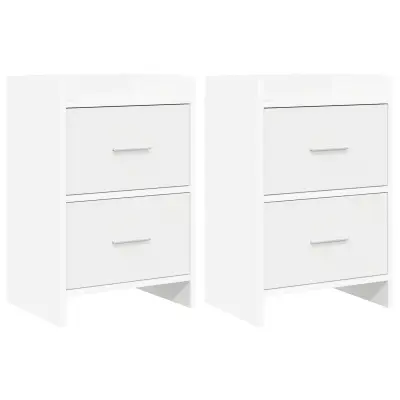 vidaXL Posteljne mize 2 pcs Bela 40 x 30 x 60 cm Inženirski les