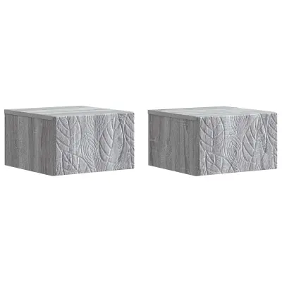 vidaXL Stenski nočni omarici 2 pcs Siva Sonoma 49 x 34,5 x 20 cm