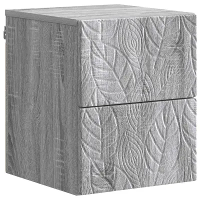 vidaXL Stenski nočni omarici Siva Sonoma 34,5 x 33 x 40 cm