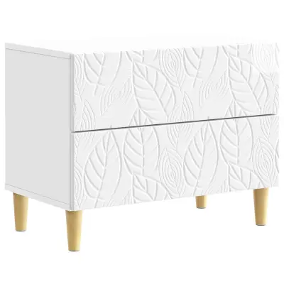 vidaXL Nočna omarica Bela visok sijaj 62 x 34,5 x 48 cm Inženirski les