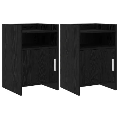 vidaXL Posteljne mize 2 pcs Črni hrast 40 x 36 x 60 cm Inženirski les
