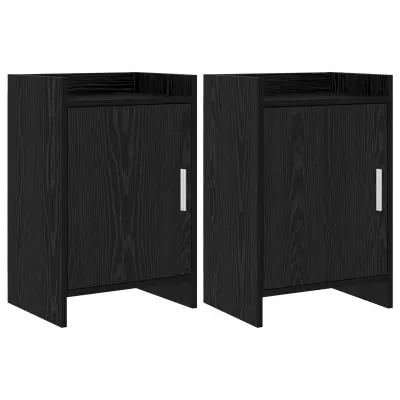 vidaXL Posteljne mize 2 pcs Črni hrast 40 x 30 x 60 cm Inženirski les