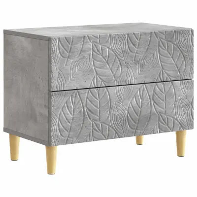 vidaXL Nočna omarica Betonsko siva 62 x 34,5 x 48 cm Inženirski les